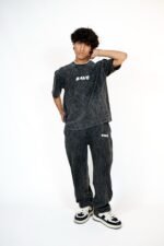 RAVE // ACID WASH RELAXED TROUSER (CHARCOAL) - Image 2