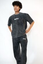 RAVE // ACID WASH RELAXED TROUSER (CHARCOAL) - Image 5