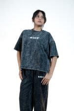 RAVE // ACID WASH RELAXED TROUSER (CHARCOAL) - Image 3