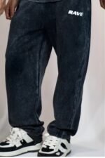 RAVE // ACID WASH RELAXED TROUSER (CHARCOAL) - Image 6